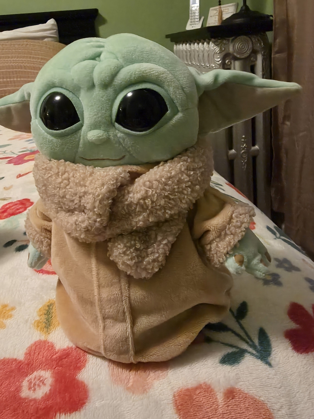 Star Wars Baby Yoda Plush in Light Green with Tan Sherpa Coat
